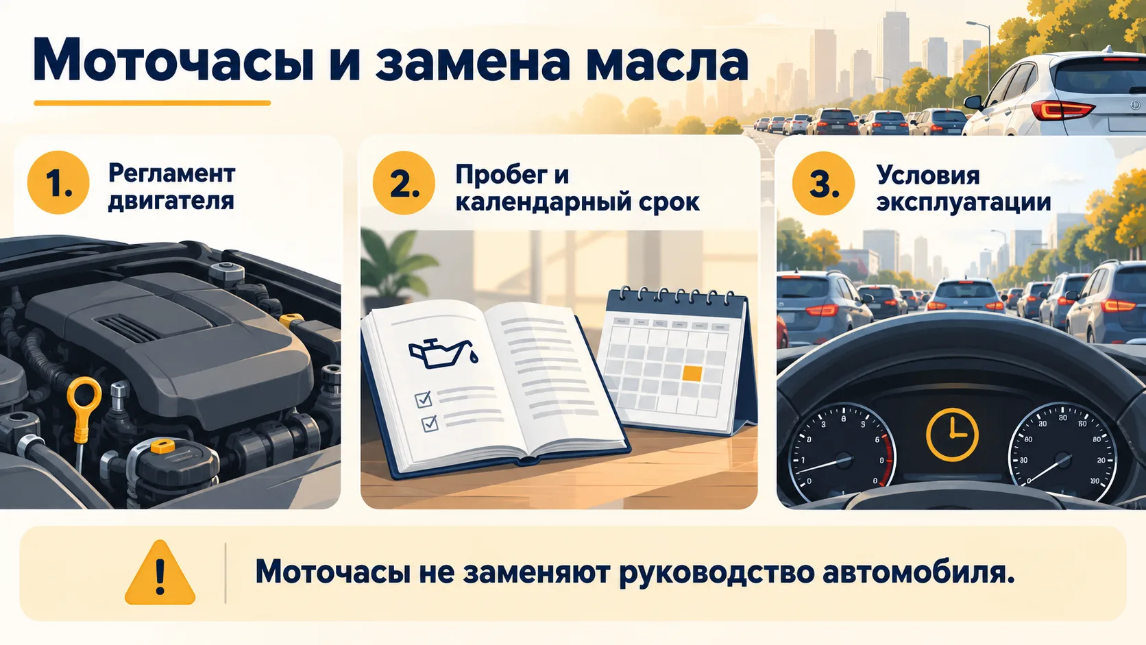 Инфографика: как использовать моточасы при планировании замены масла