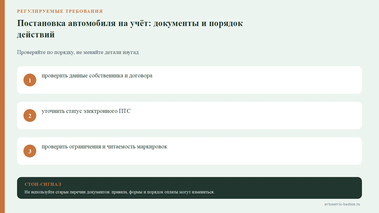 Порядок проверки: Постановка автомобиля на учёт: документы и порядок действий