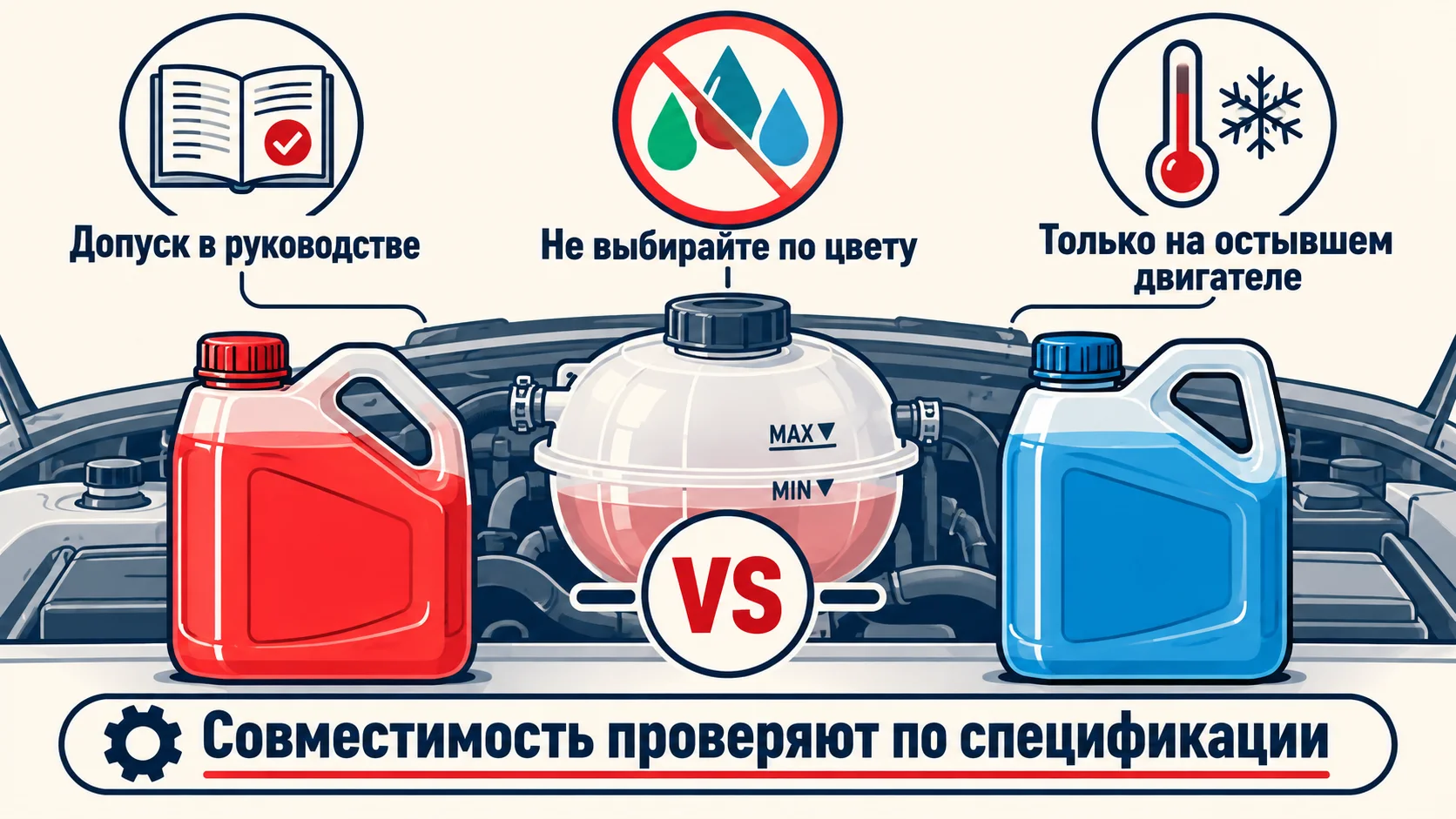 Инфографика: охлаждающую жидкость выбирают по допуску, а не по цвету