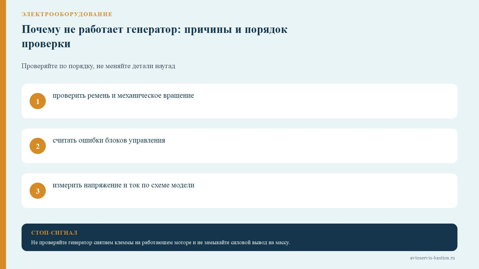 Порядок проверки: Почему не работает генератор: причины и порядок проверки